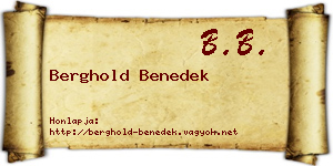 Berghold Benedek névjegykártya
