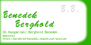 benedek berghold business card